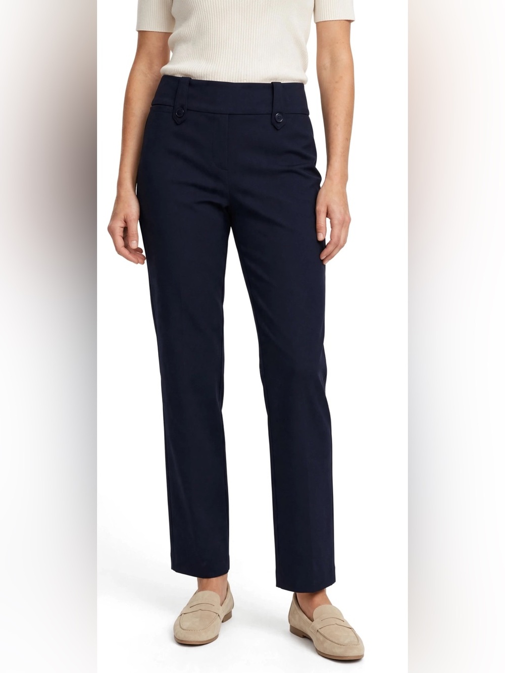 Straight Leg Women's Dress Pants in Navy